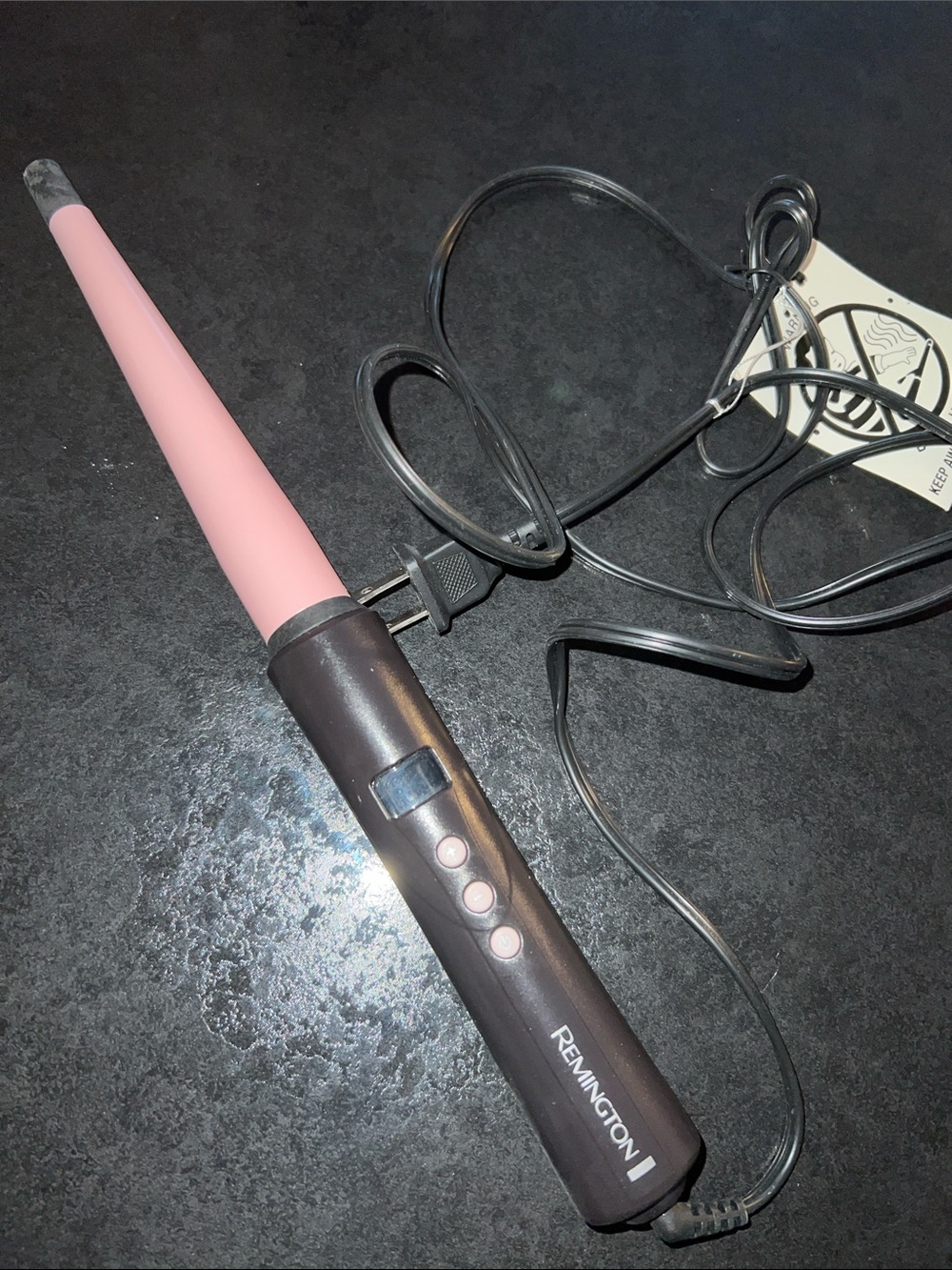 Remington Pink and Brown Tapered Curling Wand